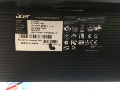 Picture of ACER V226HQL 21.5 inch Full HD monitor VGA DVI