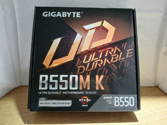 Picture of BOX ONLY - GIGABYTE B550M K MOTHERBOARD BOX WITH MANUALS AND SATA CABLE