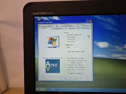 Picture of DELL INSPIRON MINI 10 1011 NETBOOK 40GB SSD ON WINDOWS XP PRO SP3 32BIT