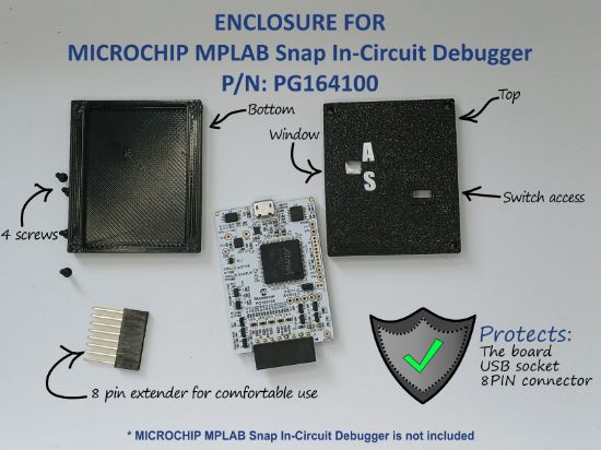 Picture of ENCLOSURE FOR MICROCHIP MPLAB SNAP DEBUG BOARD PG164100 PROTECTIVE BOX